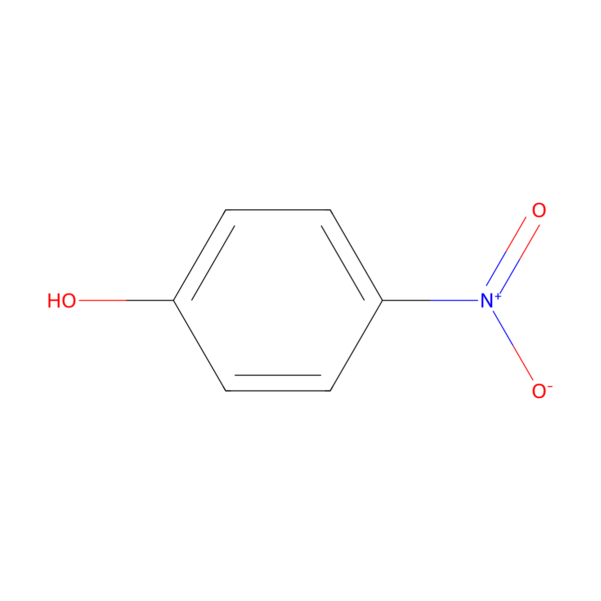 4-Nitrophenol molecular structure, CAS 100-02-7