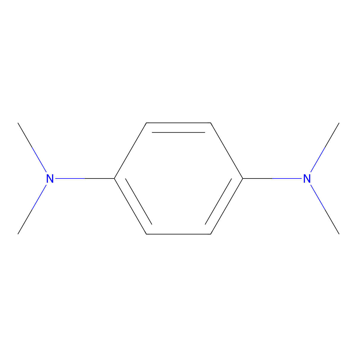 N,N,N',N'-tetramethyl-p-phenylenediamine molecular structure, CAS 100-22-1