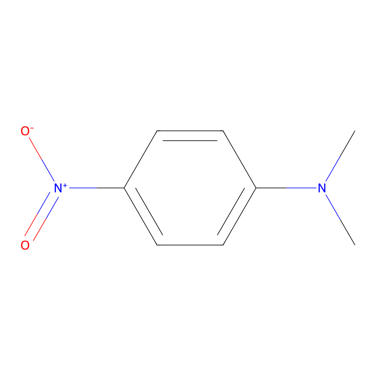 N,N-Dimethyl-4-nitroaniline molecular structure, CAS 100-23-2