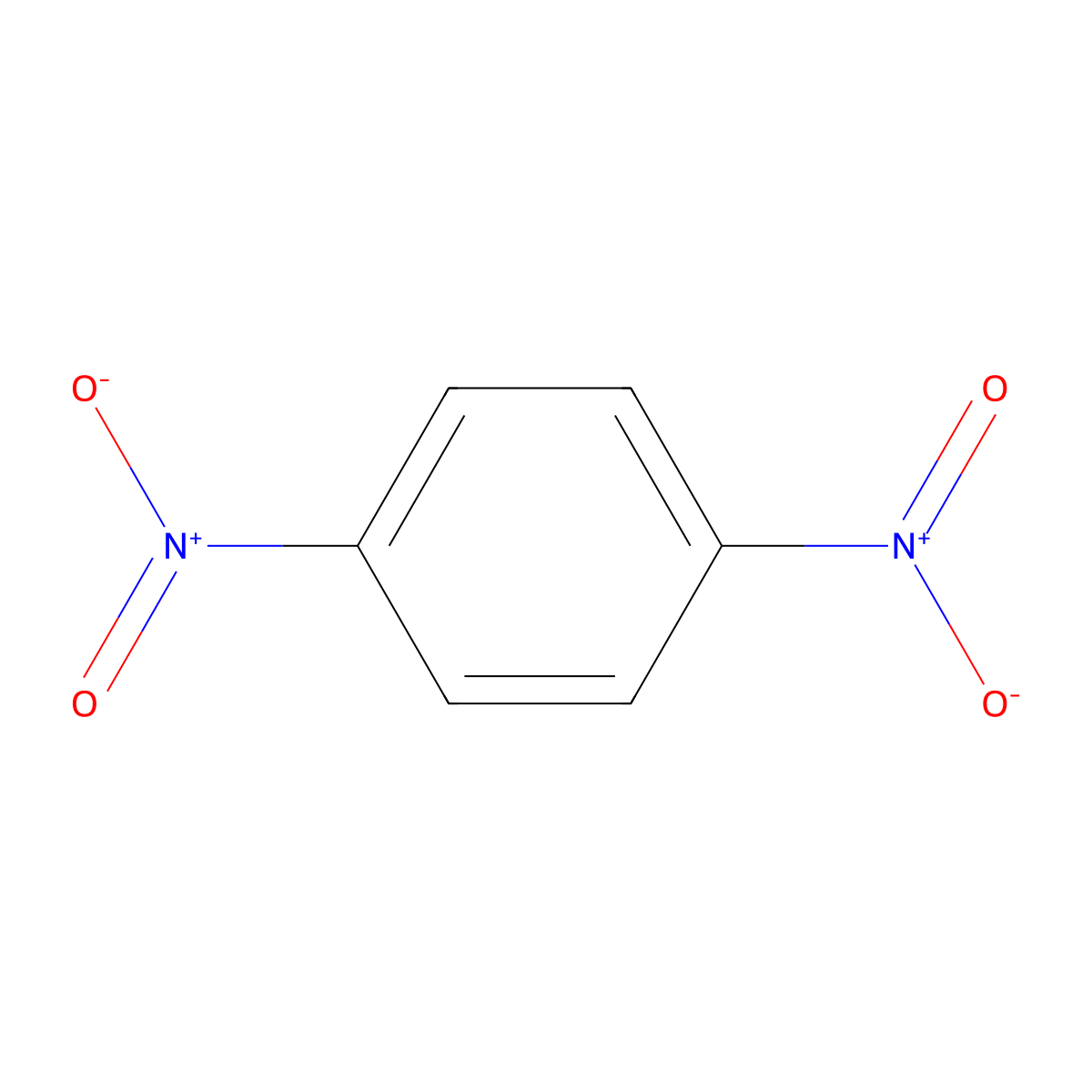 1,4-Dinitrobenzene molecular structure, CAS 100-25-4