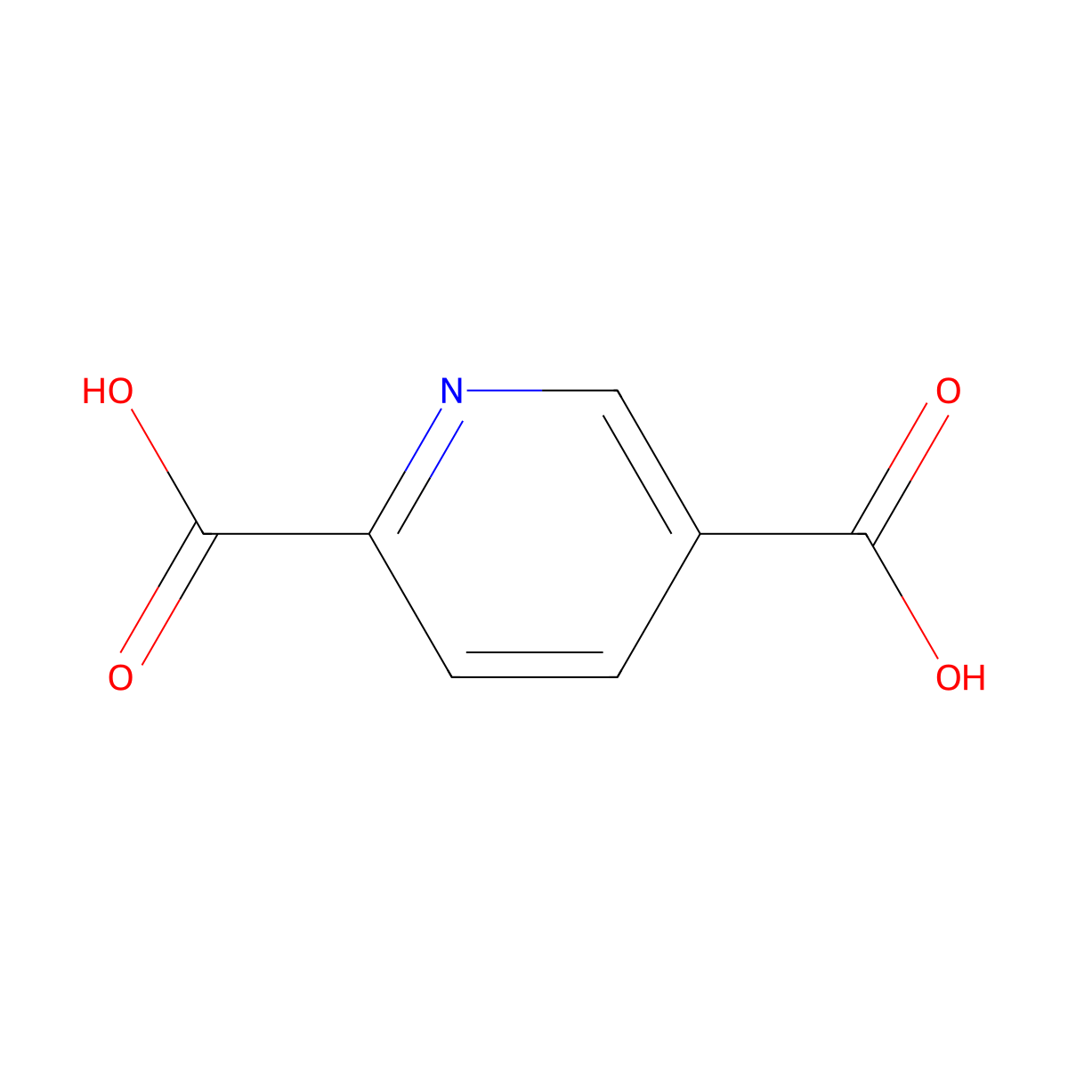 2,5-Pyridinedicarboxylic acid molecular structure, CAS 100-26-5
