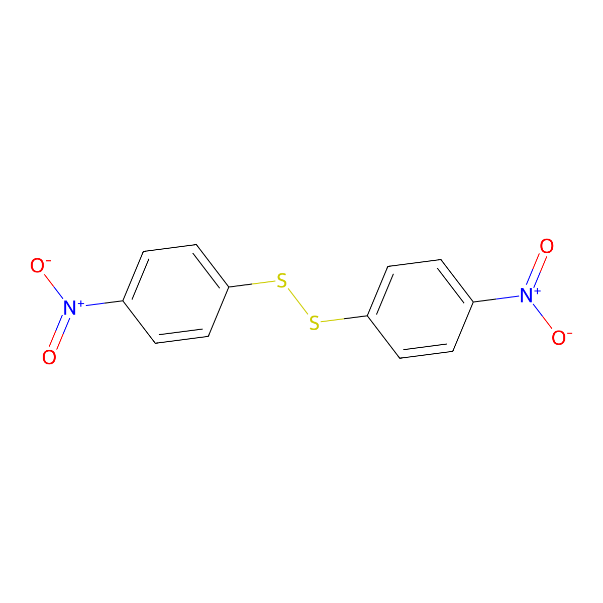 Bis(4-nitrophenyl) disulfide molecular structure, CAS 100-32-3