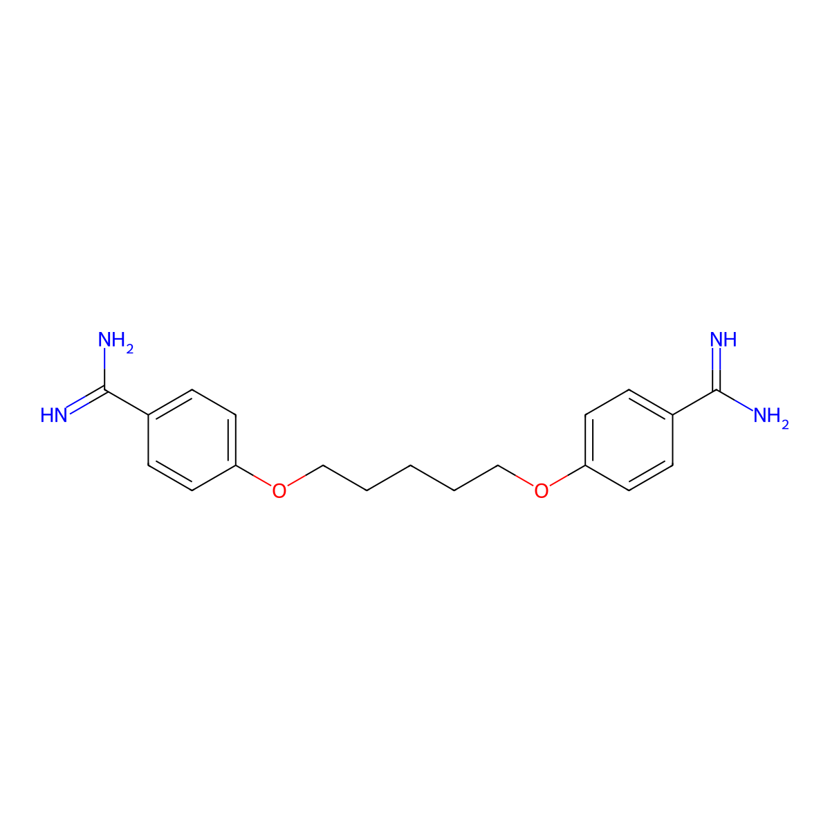 Pentamidine molecular structure, CAS 100-33-4