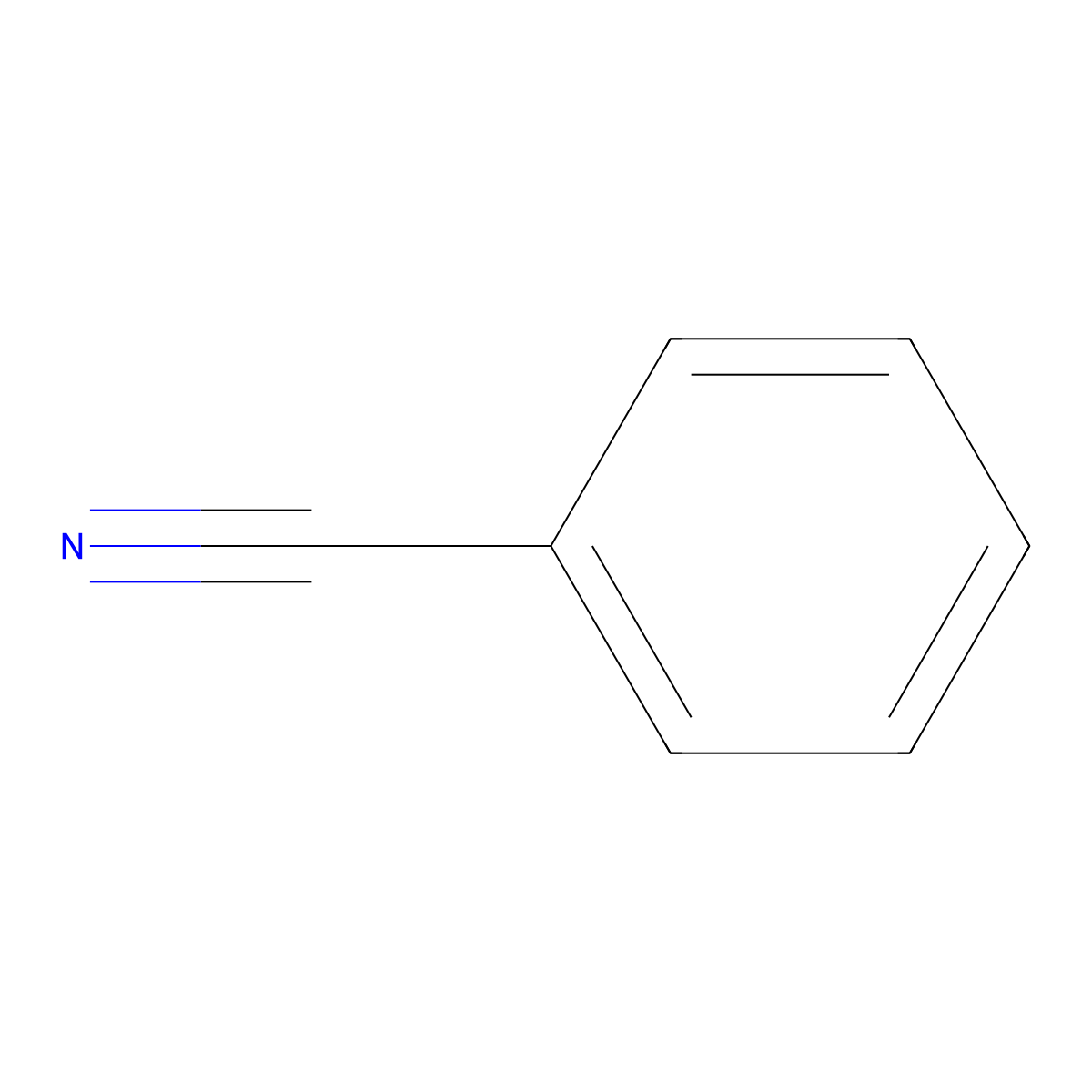 Benzonitrile molecular structure, CAS 100-47-0
