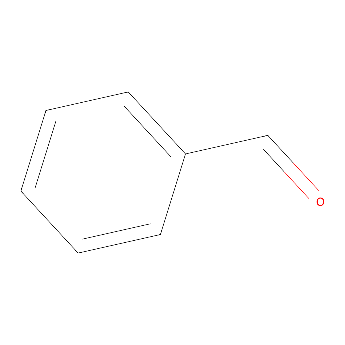 Benzaldehyde molecular structure, CAS 100-52-7