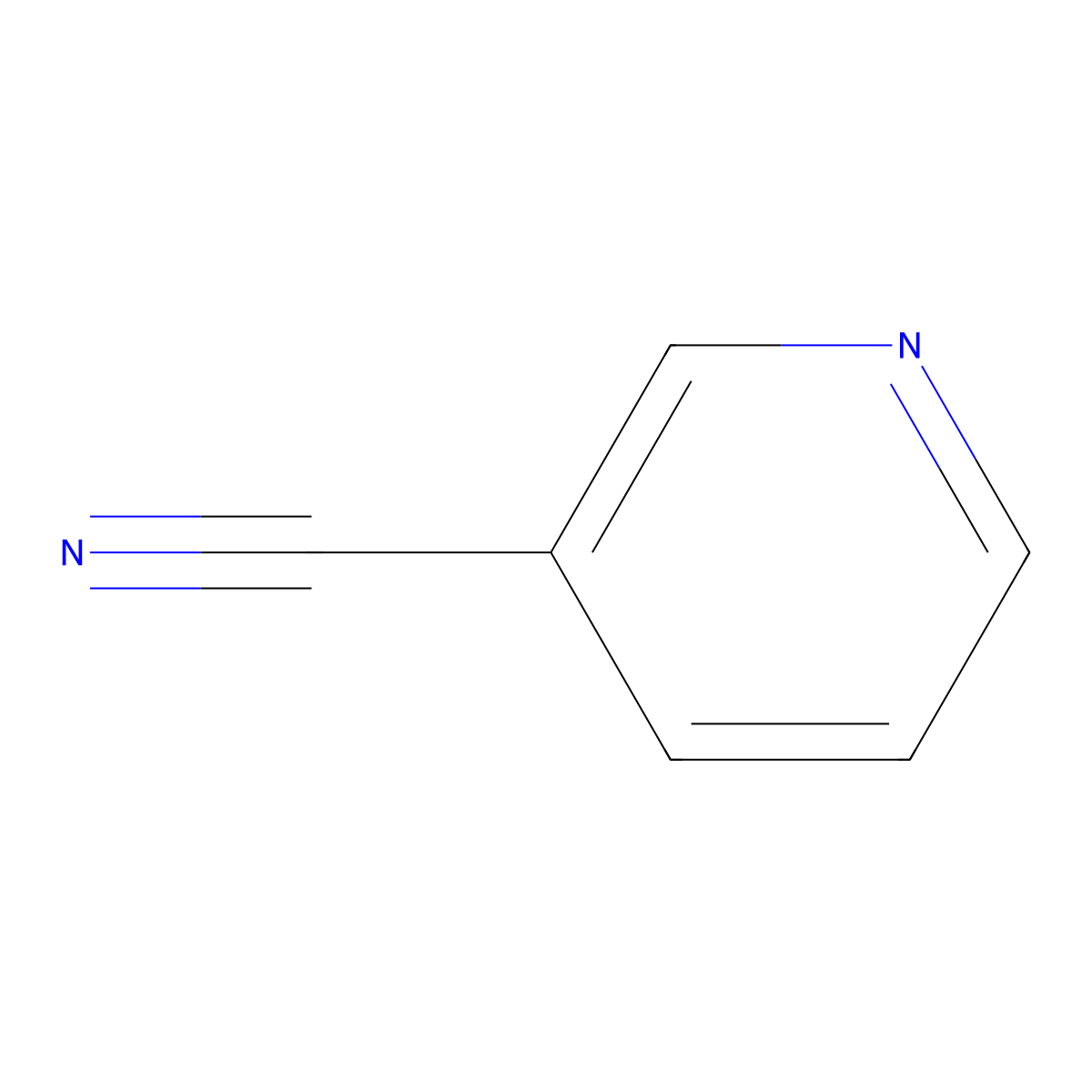 3-Cyanopyridine molecular structure, CAS 100-54-9