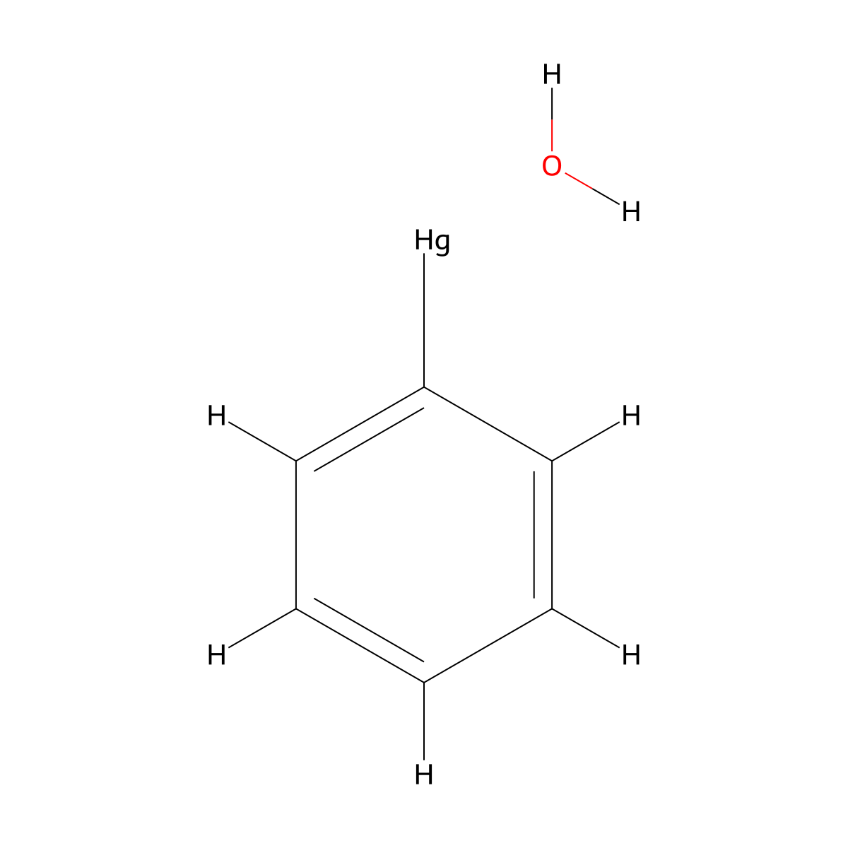 Phenylmercuric hydroxide molecular structure, CAS 100-57-2