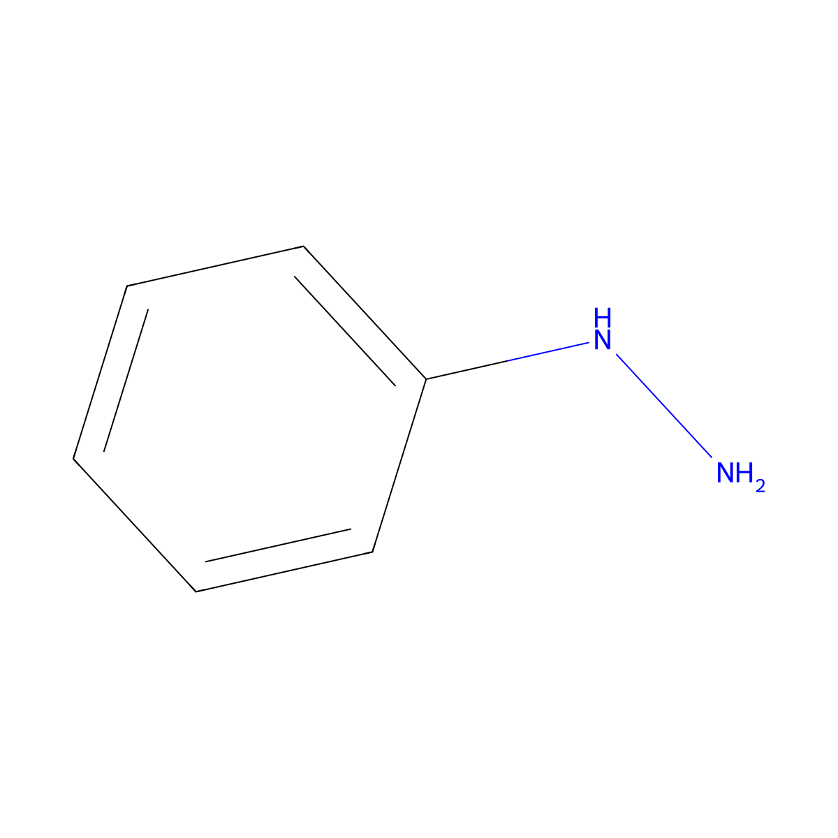 Phenylhydrazine molecular structure, CAS 100-63-0