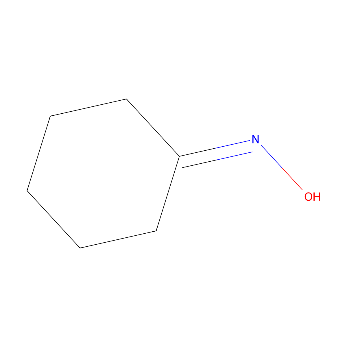 Cyclohexanone Oxime molecular structure, CAS 100-64-1