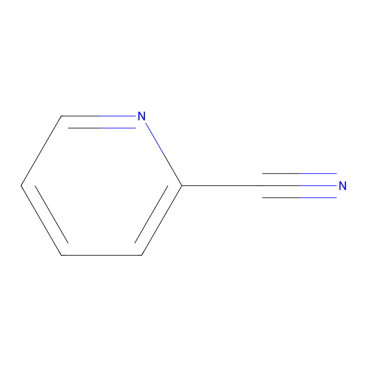 Pyridine-2-carbonitrile molecular structure, CAS 100-70-9