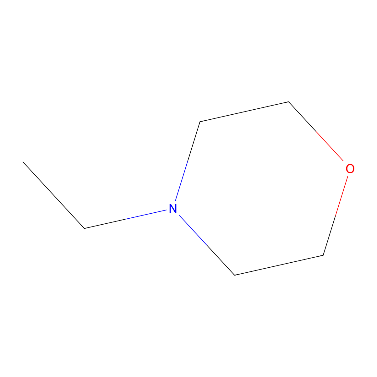 Ethylmorpholine molecular structure, CAS 100-74-3