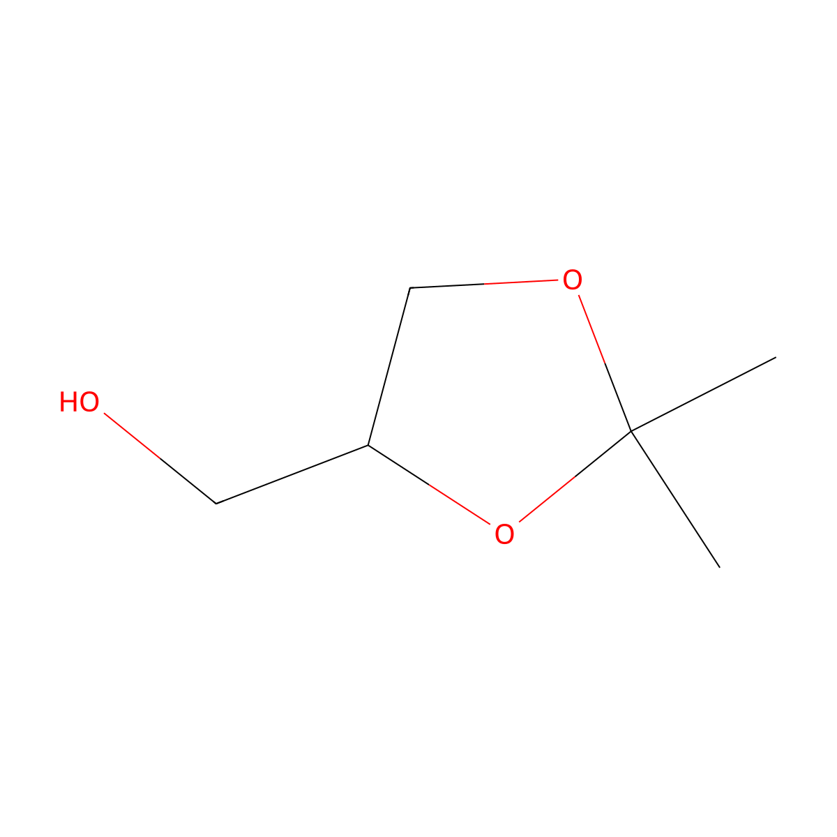 Solketal molecular structure, CAS 100-79-8