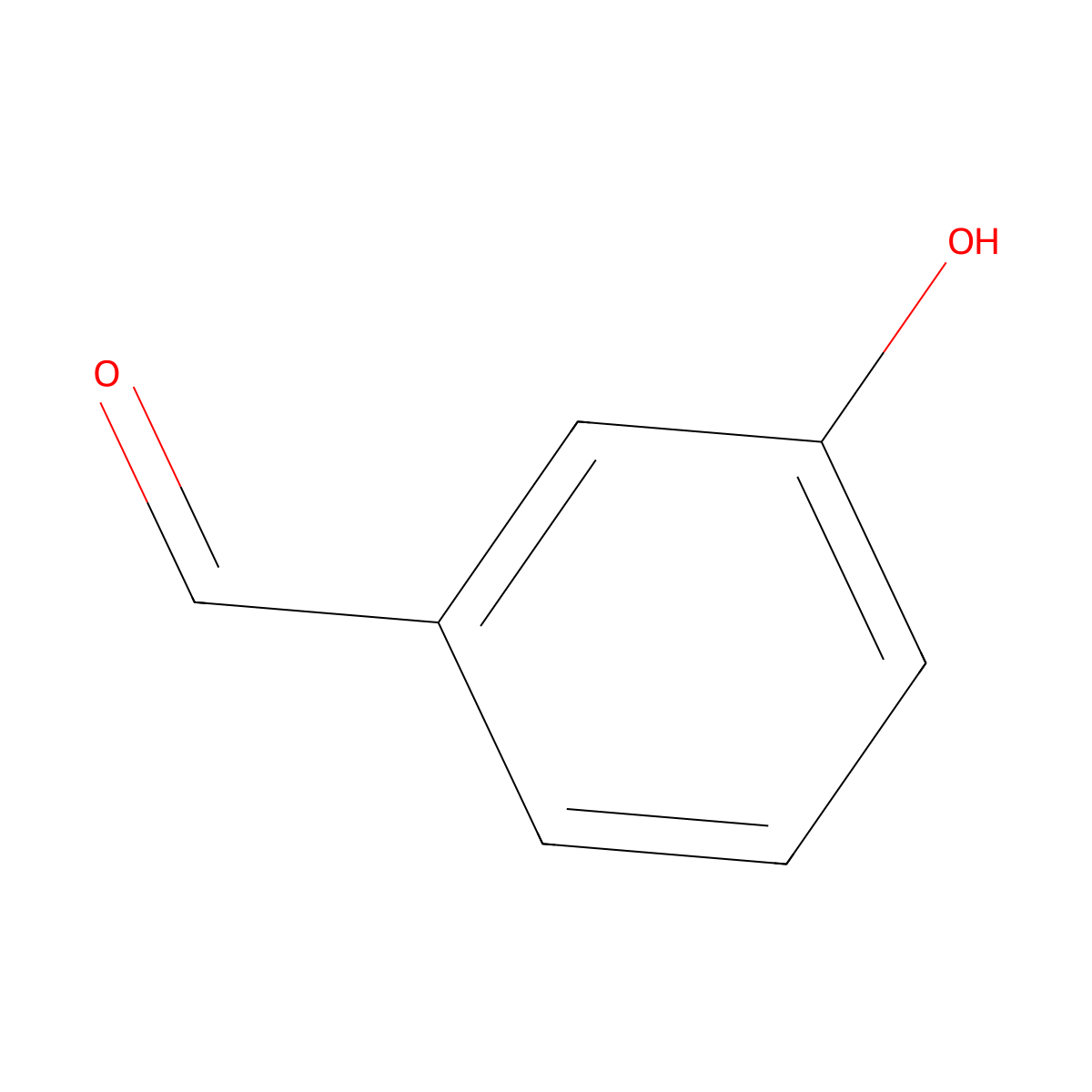 3-Hydroxybenzaldehyde molecular structure, CAS 100-83-4