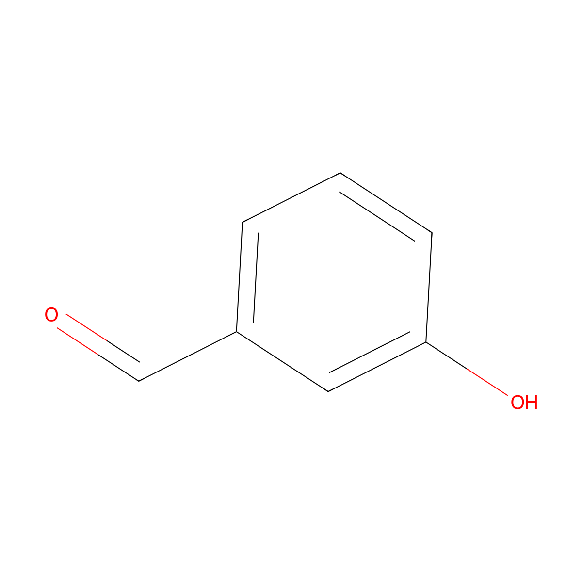 3-Hydroxybenzaldehyde molecular structure, CAS 100-83-4