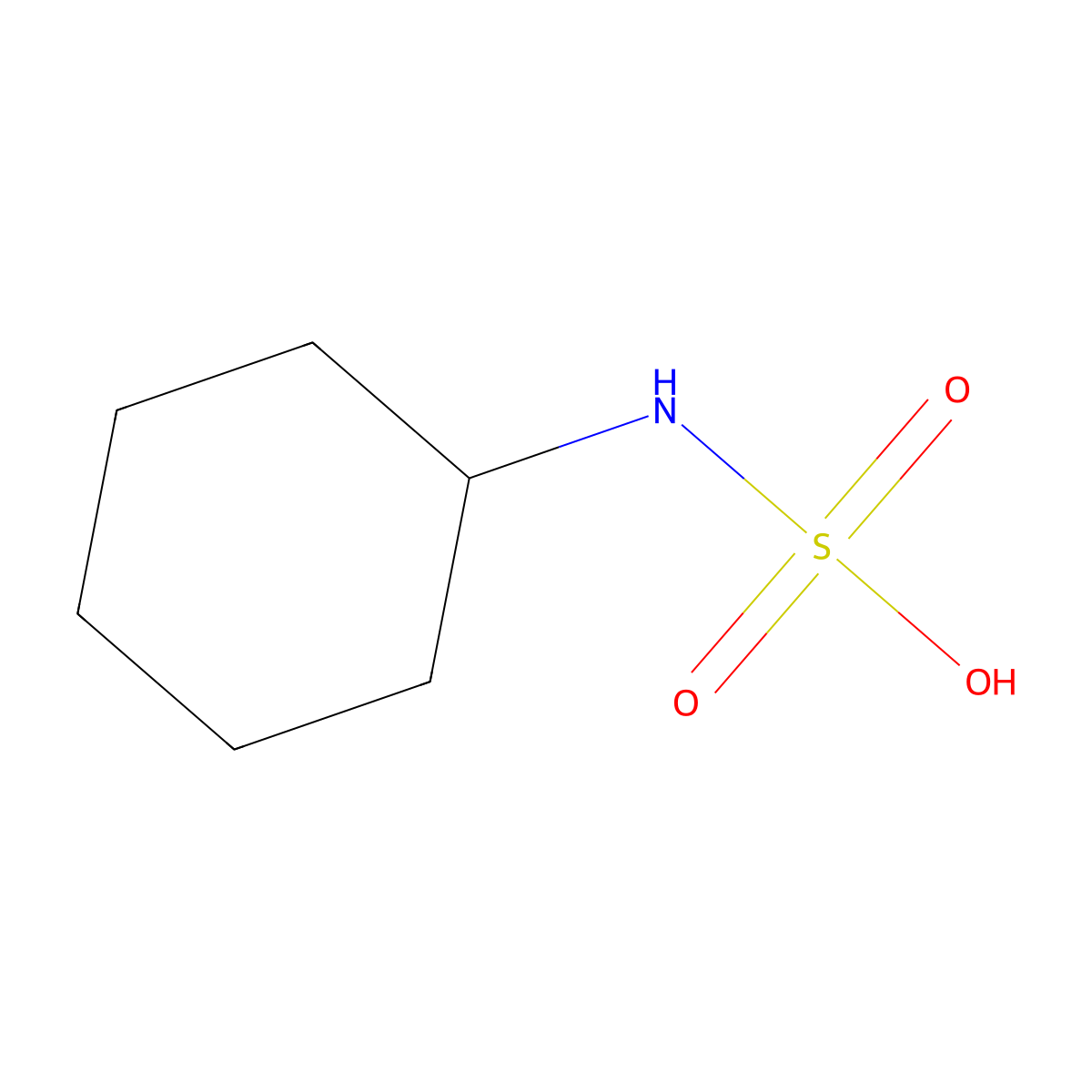 Cyclamate molecular structure, CAS 100-88-9