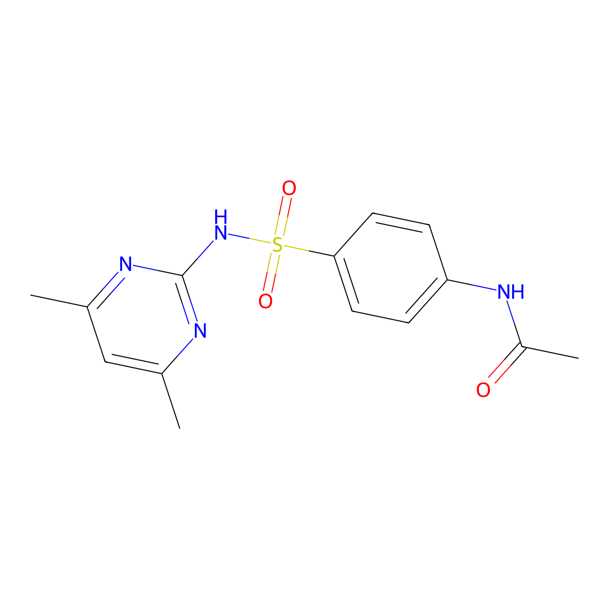N4-Acetylsulfamethazine molecular structure, CAS 100-90-3