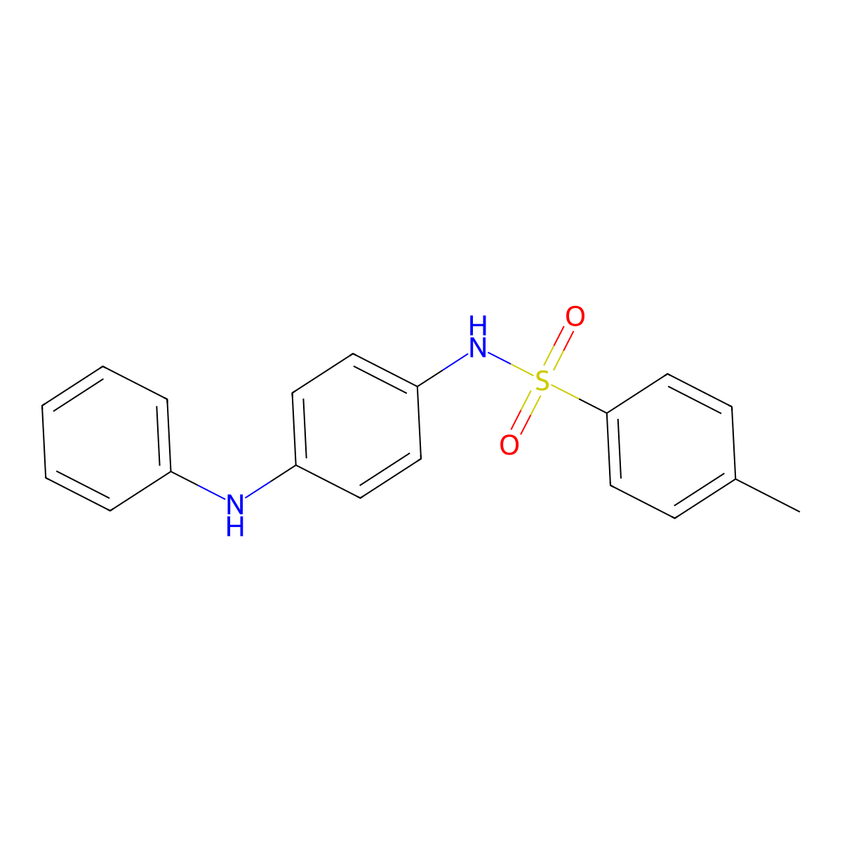 Benzenesulfonamide, 4-methyl-N-[4-(phenylamino)phenyl]- molecular structure, CAS 100-93-6