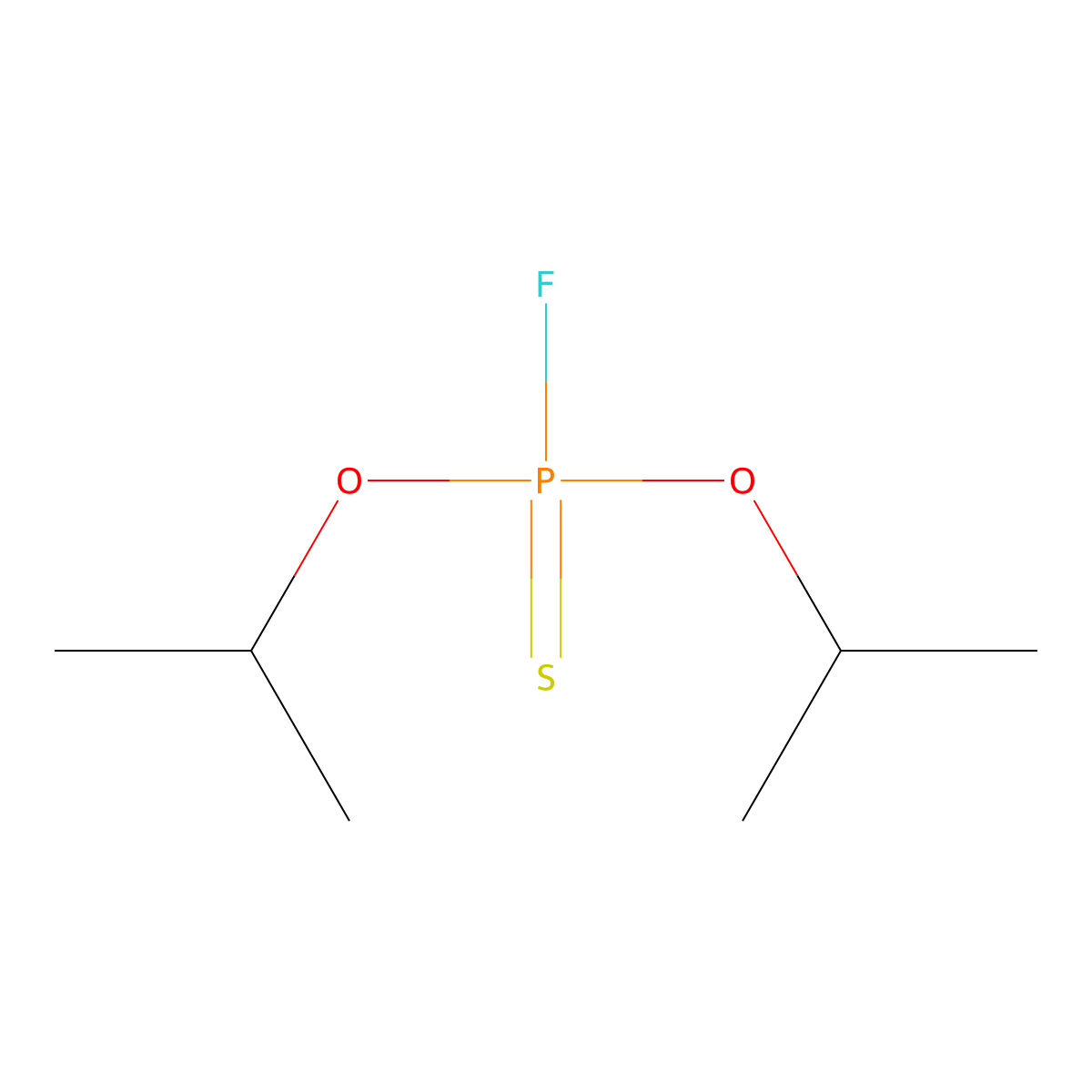 Phosphorofluoridothioic acid, O,O-diisopropyl ester molecular structure, CAS 1000-22-2