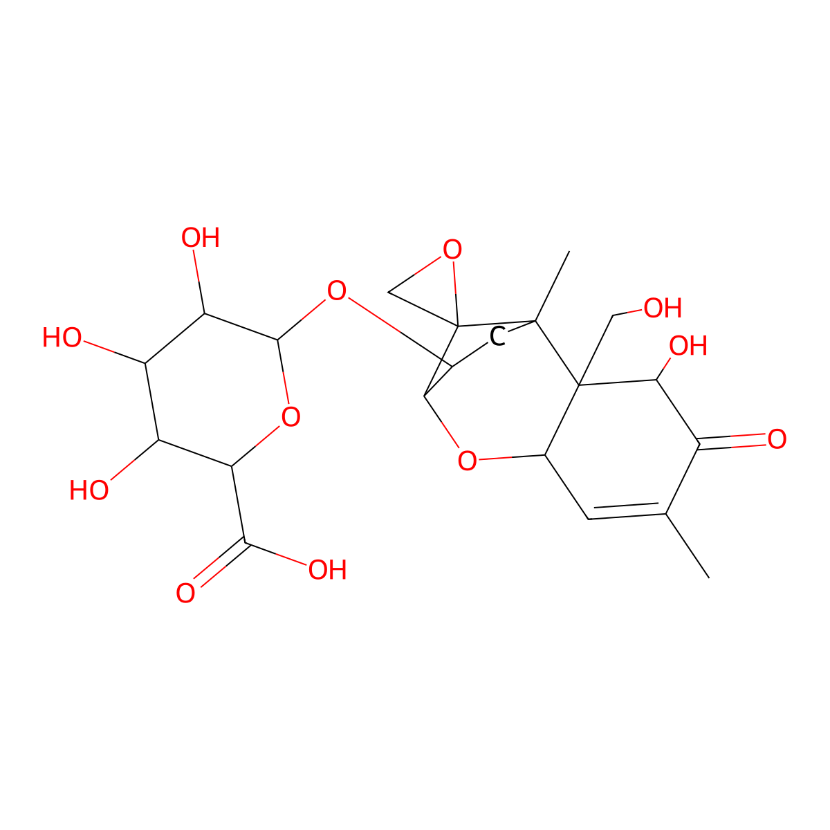 Deoxynivalenol 3-glucuronide molecular structure, CAS 1000000-13-4