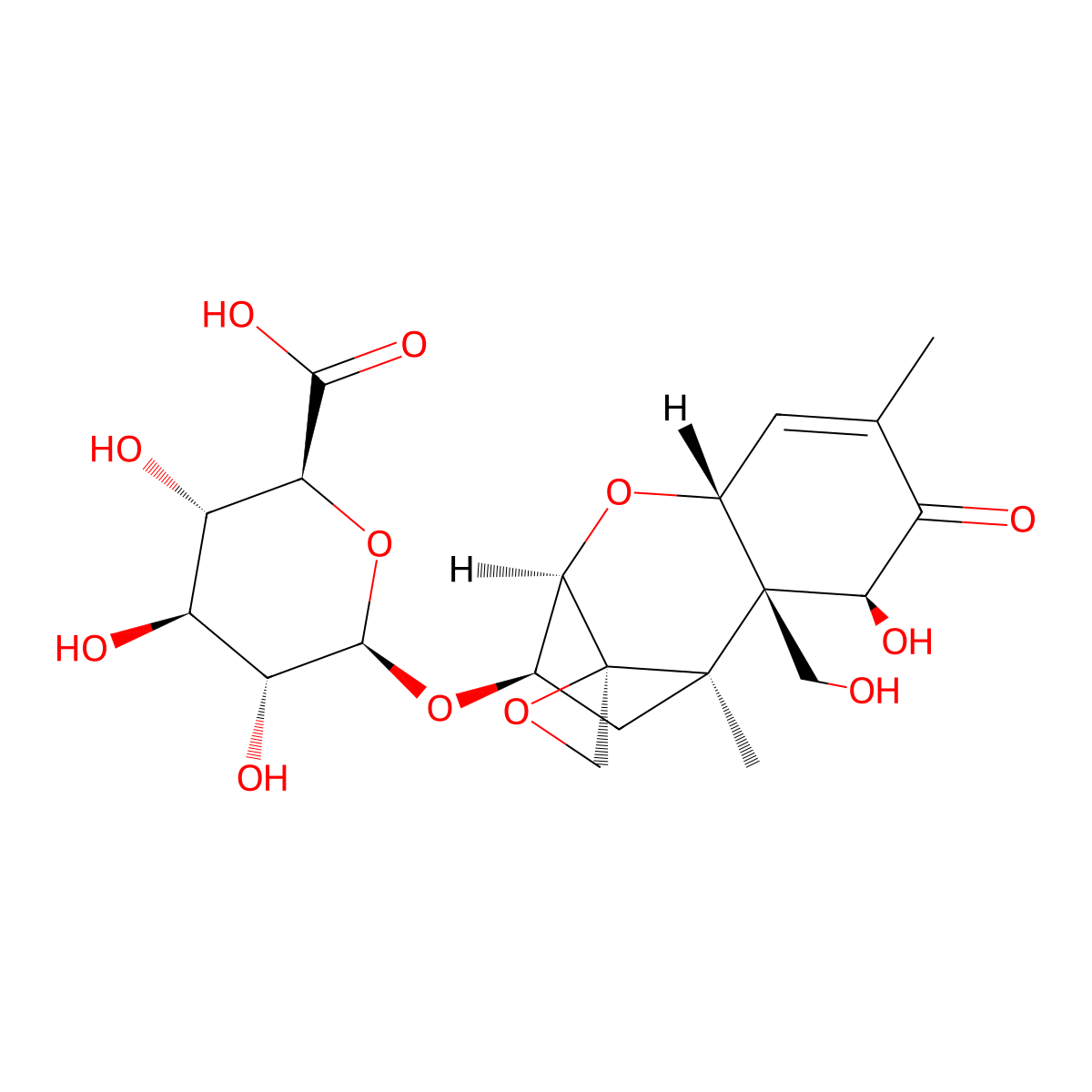 Deoxynivalenol 3-glucuronide molecular structure, CAS 1000000-13-4