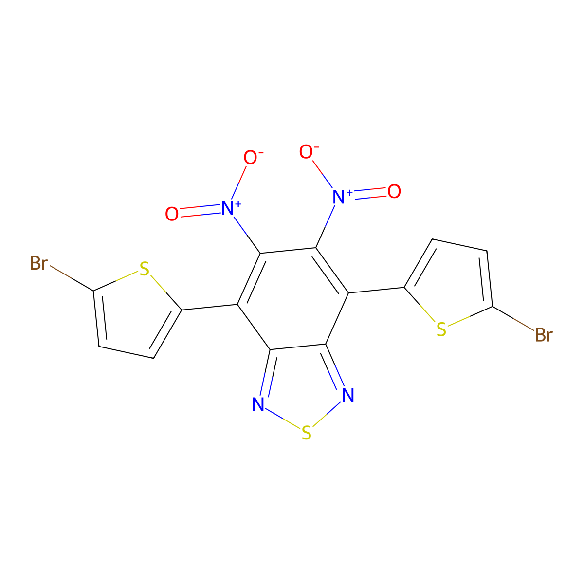 4,7-Bis(5-bromo-2-thienyl)-5,6-dinitro-2,1,3-benzothiadiazole molecular structure, CAS 1000000-27-0