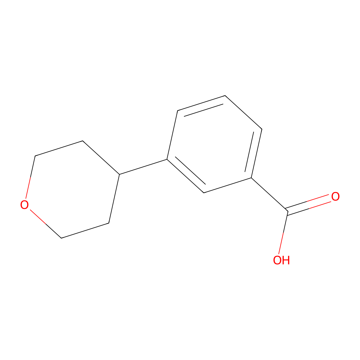 3-(Oxan-4-yl)benzoic acid molecular structure, CAS 1000016-93-2