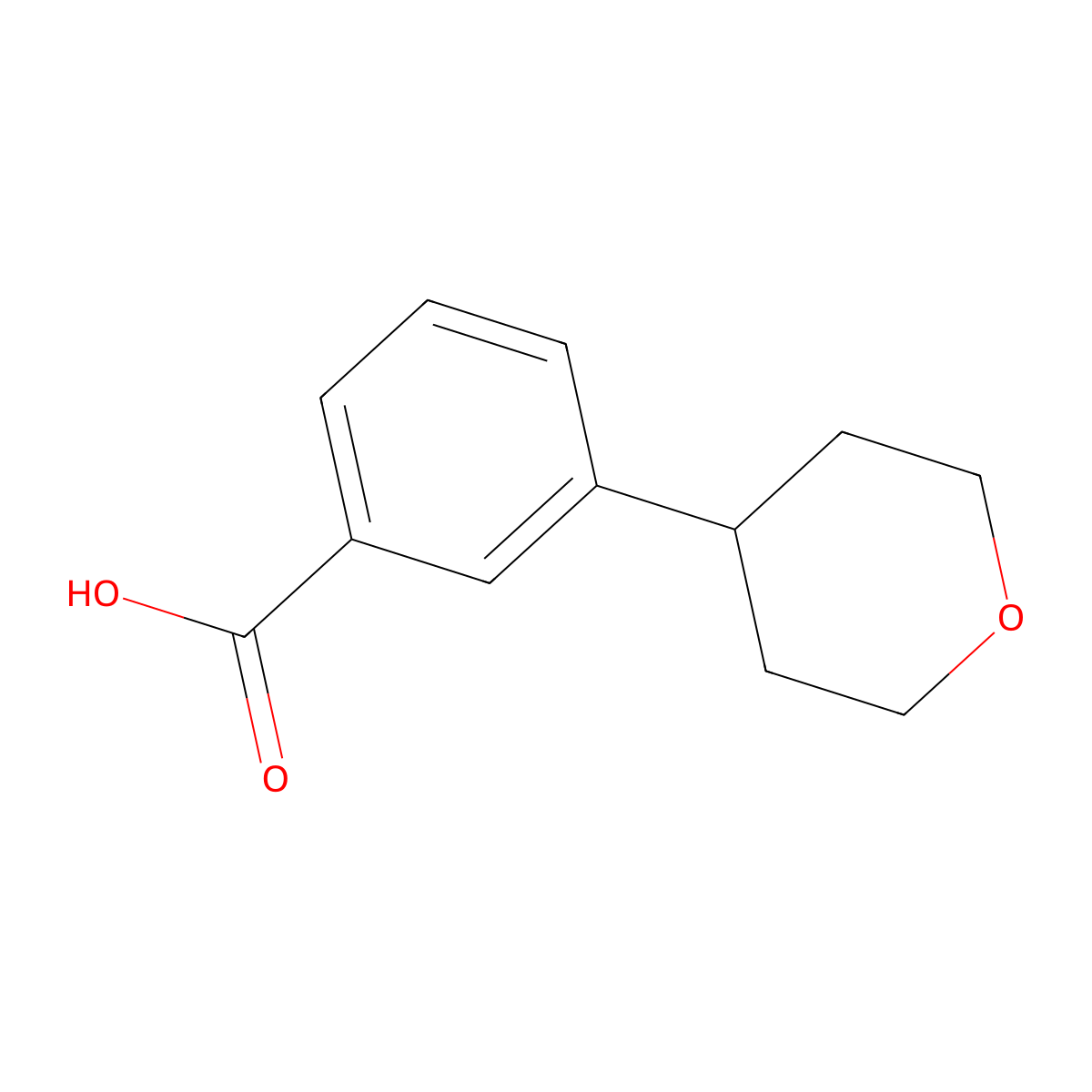3-(Oxan-4-yl)benzoic acid molecular structure, CAS 1000016-93-2