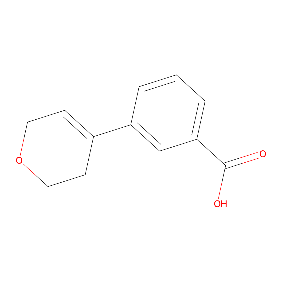 3-(3,6-dihydro-2H-pyran-4-yl)benzoic acid molecular structure, CAS 1000016-95-4