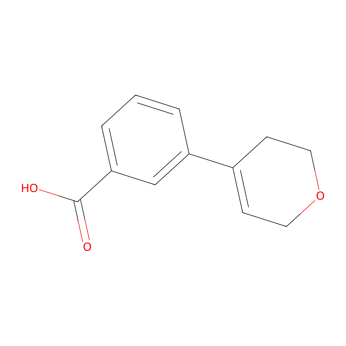 3-(3,6-dihydro-2H-pyran-4-yl)benzoic acid molecular structure, CAS 1000016-95-4