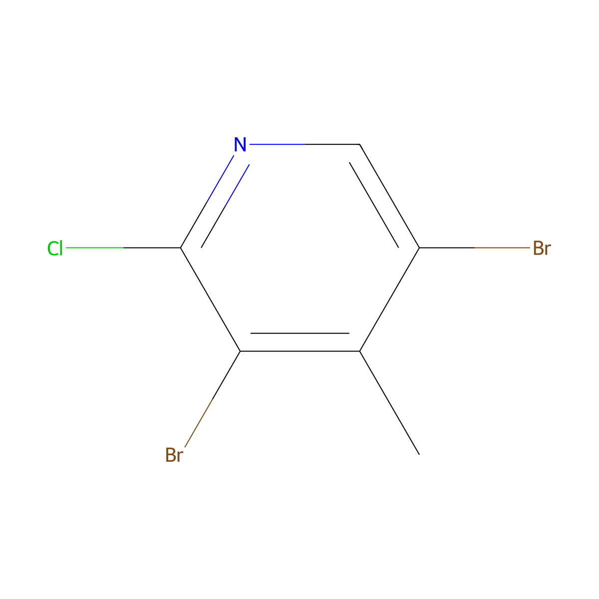 2-Chloro-3,5-dibromo-4-methylpyridine molecular structure, CAS 1000017-92-4