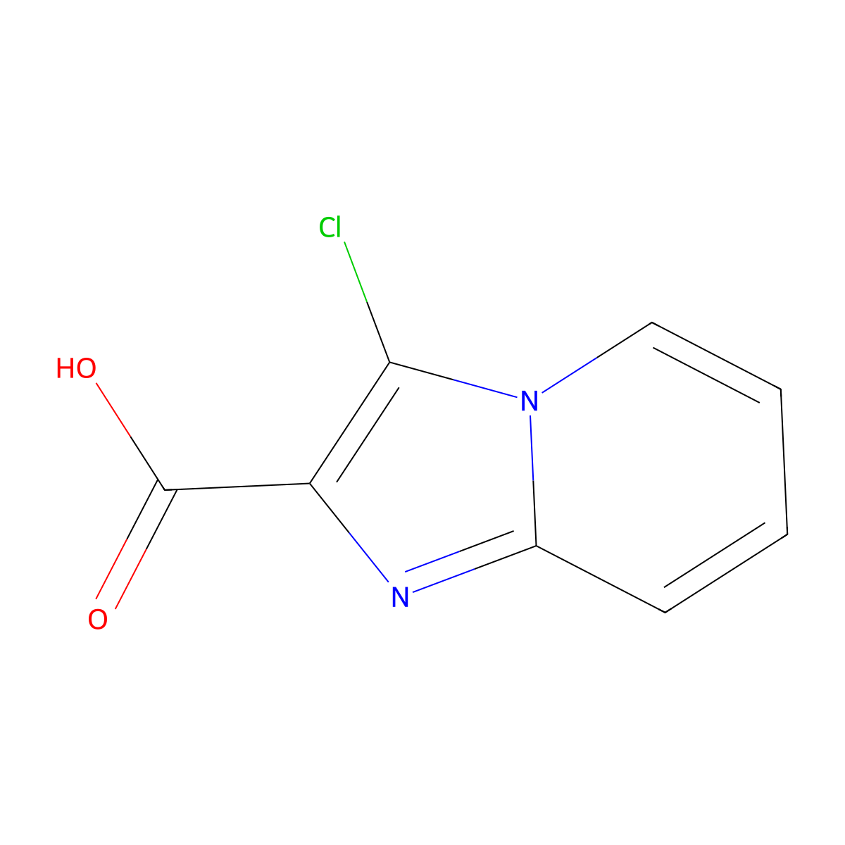 3-Chloroimidazo[1,2-a]pyridine-2-carboxylic acid molecular structure, CAS 1000017-94-6
