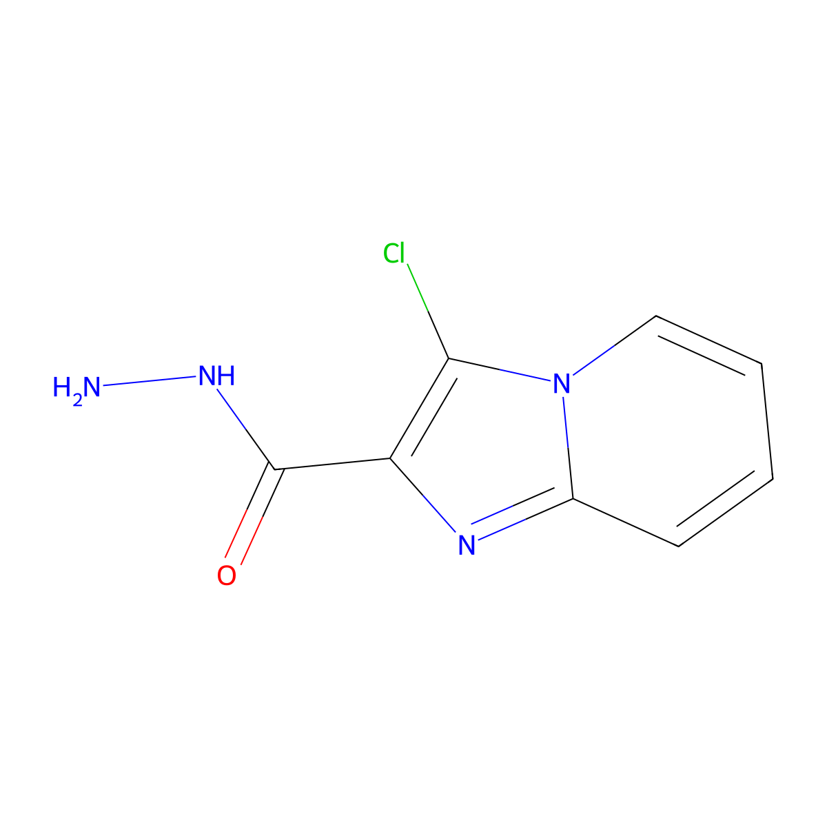 3-Chloroimidazo[1,2-a]pyridine-2-carbohydrazide molecular structure, CAS 1000017-99-1