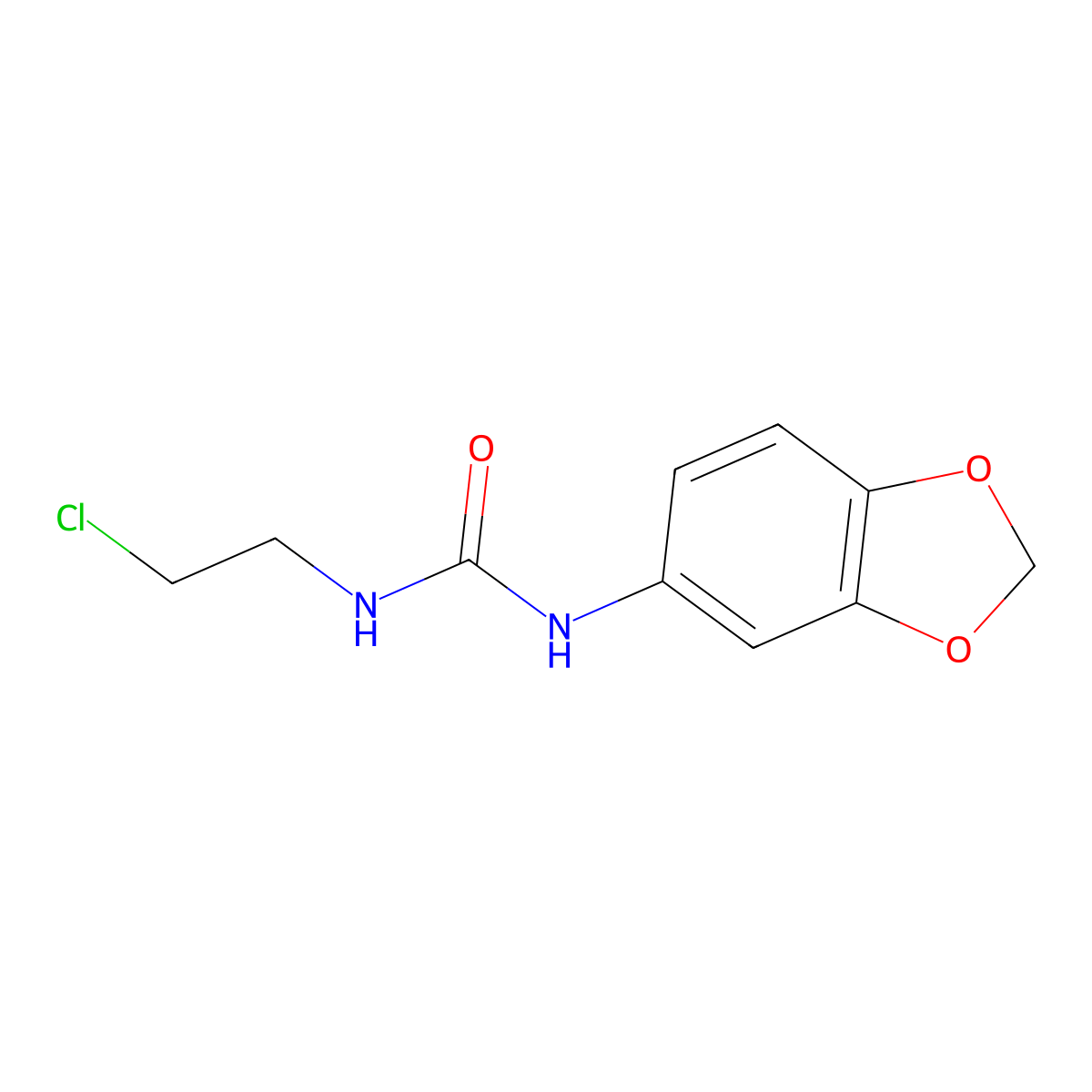 1-(2H-1,3-benzodioxol-5-yl)-3-(2-chloroethyl)urea molecular structure, CAS 1000018-00-7