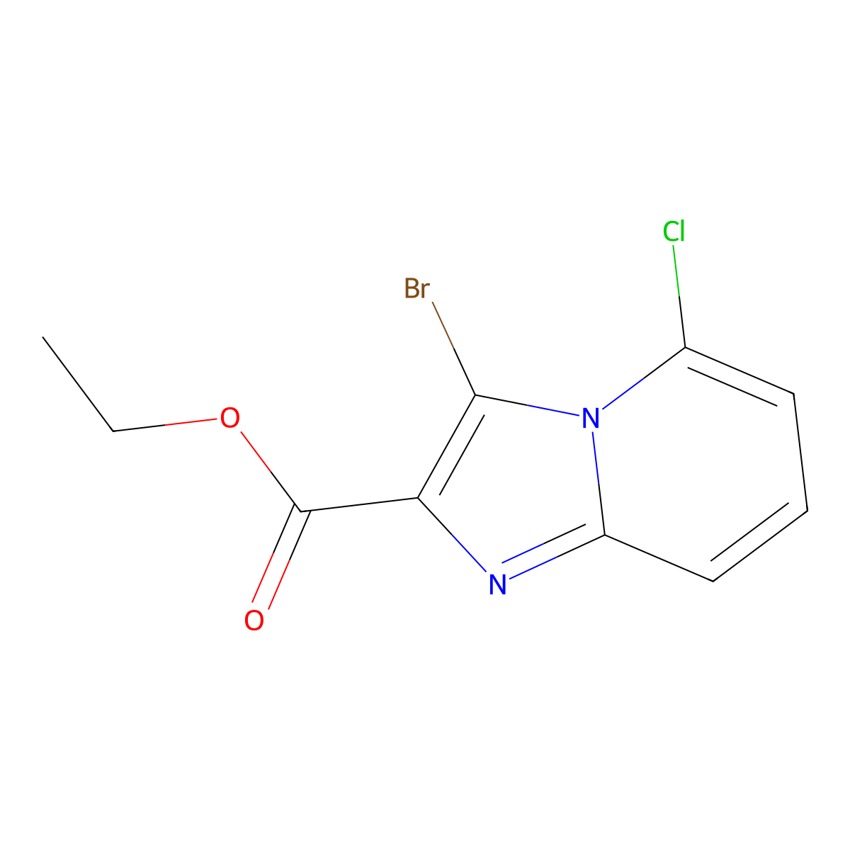 Ethyl 3-Bromo-5-chloroimidazo[1,2-a]pyridine-2-carboxylate molecular structure, CAS 1000018-03-0