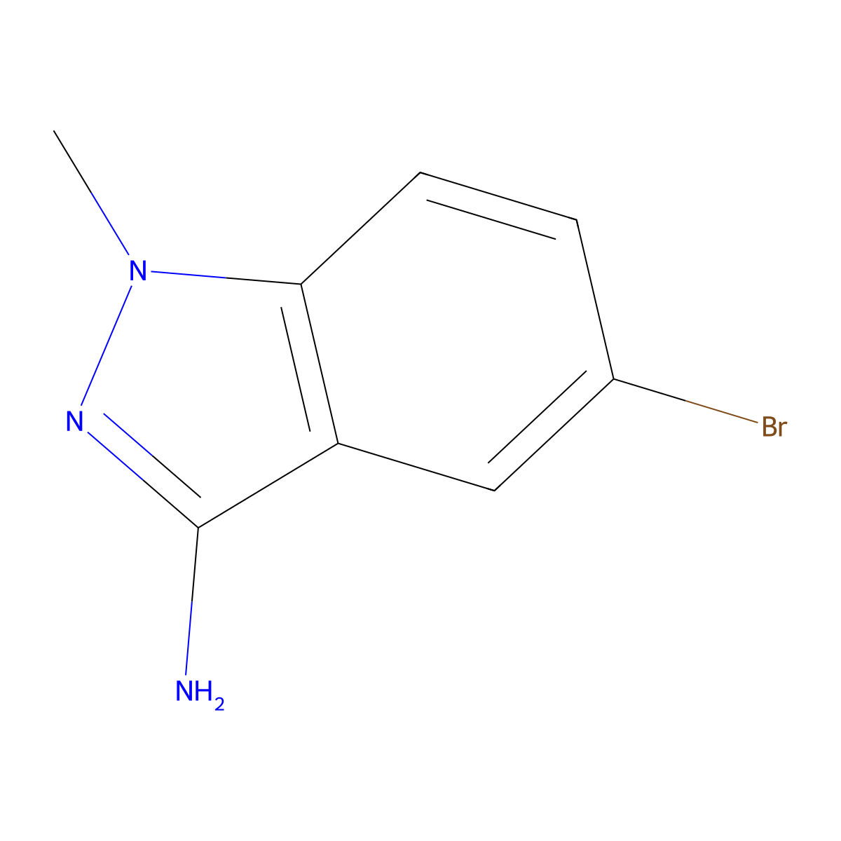 5-Bromo-1-methyl-1H-indazol-3-amine molecular structure, CAS 1000018-06-3