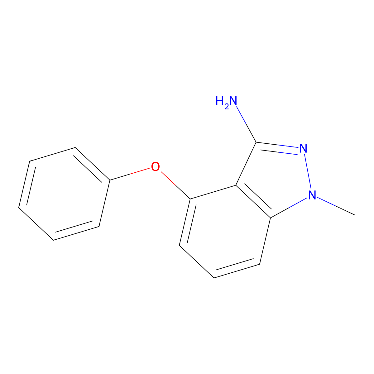 1-Methyl-4-phenoxy-1H-indazol-3-amine molecular structure, CAS 1000018-07-4
