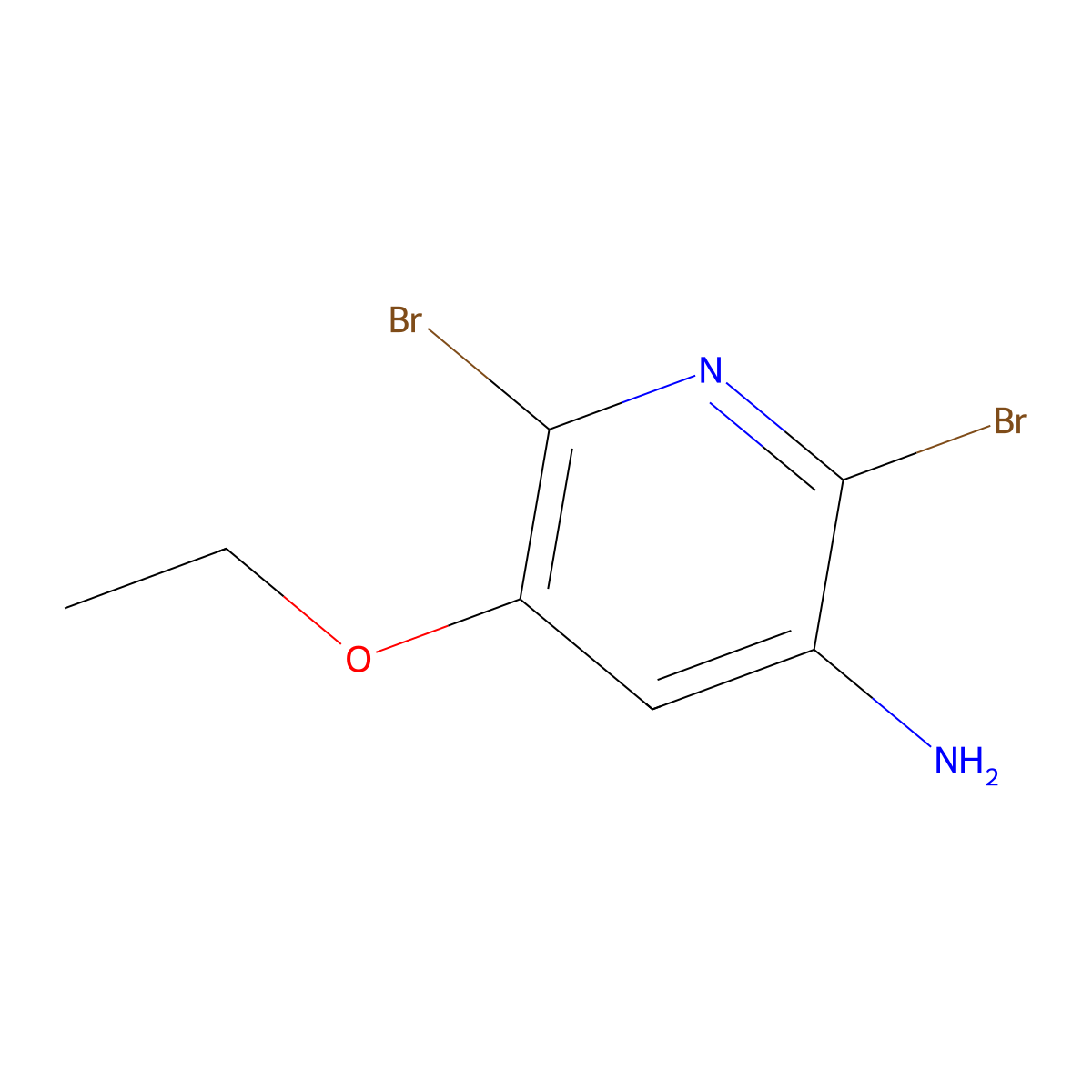 2,6-Dibromo-5-ethoxypyridin-3-amine molecular structure, CAS 1000018-10-9