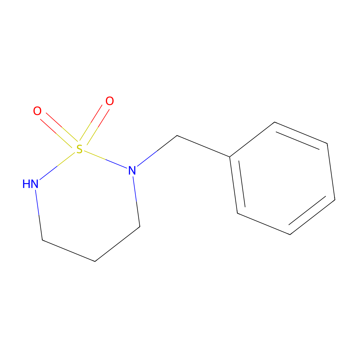 2H-1,2,6-Thiadiazine, tetrahydro-2-(phenylmethyl)-, 1,1-dioxide molecular structure, CAS 1000018-19-8