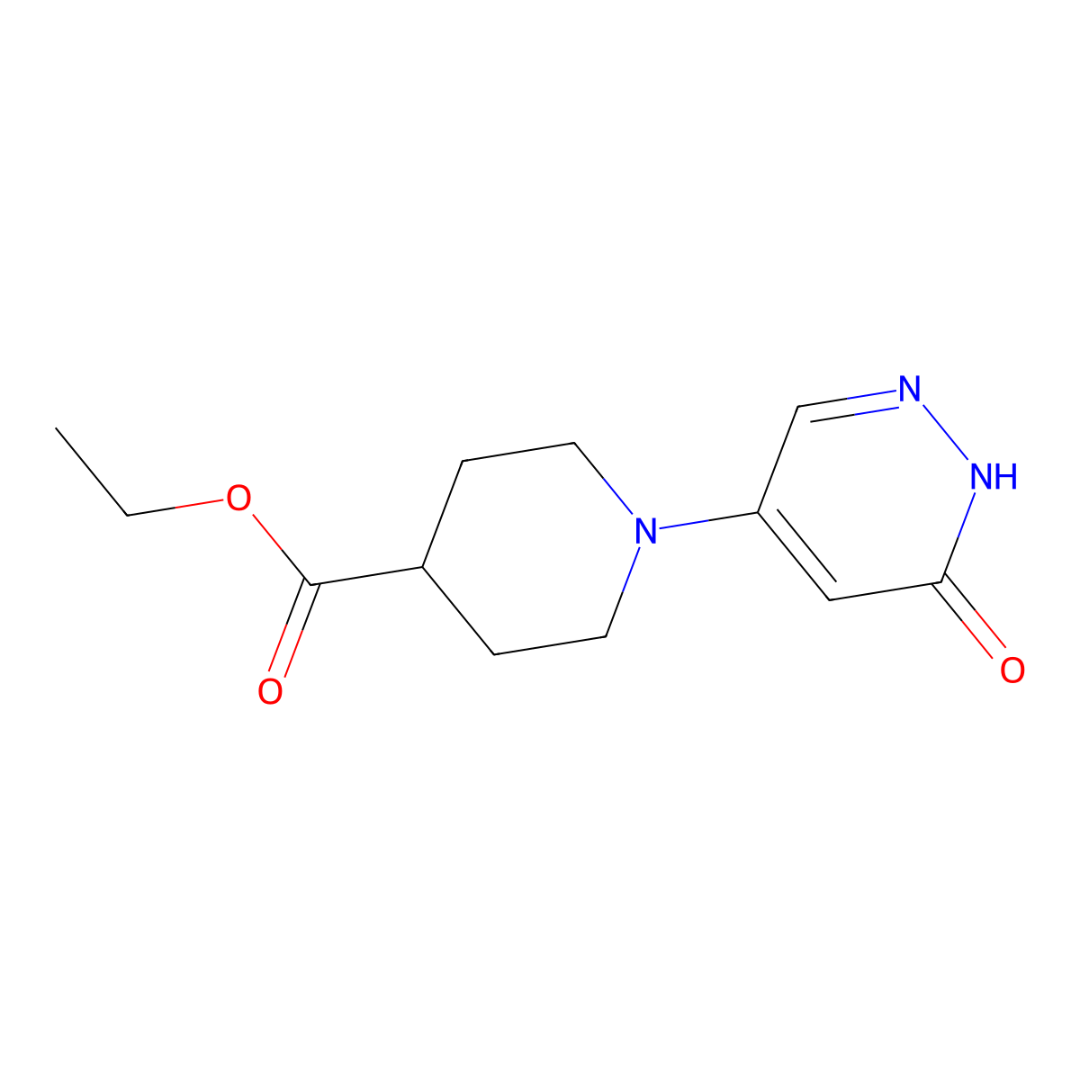Ethyl 1-(6-oxo-1,6-dihydropyridazin-4-yl)piperidine-4-carboxylate molecular structure, CAS 1000018-23-4