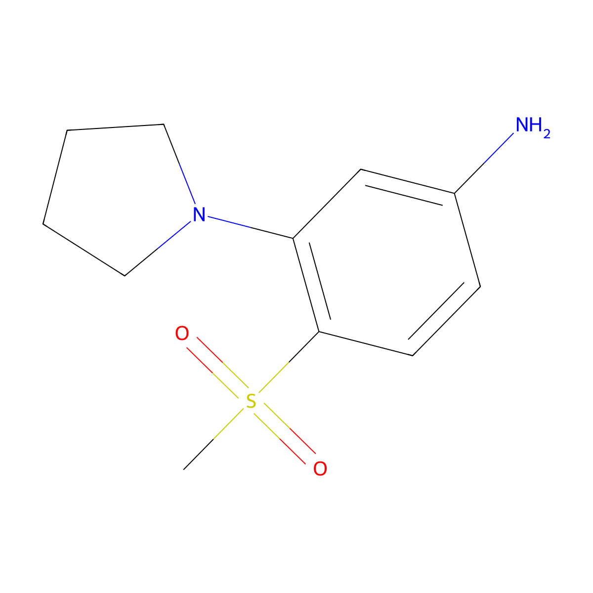 4-Methylsulfonyl-3-(pyrrolidin-1-yl)aniline molecular structure, CAS 1000018-40-5