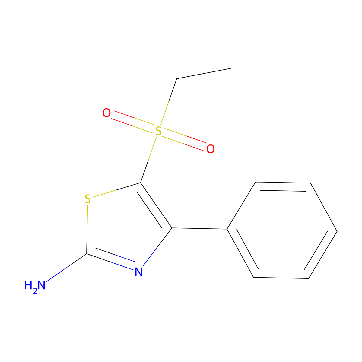 2-Amino-5-ethylsulfonyl-4-phenyl-1,3-thiazole molecular structure, CAS 1000018-52-9