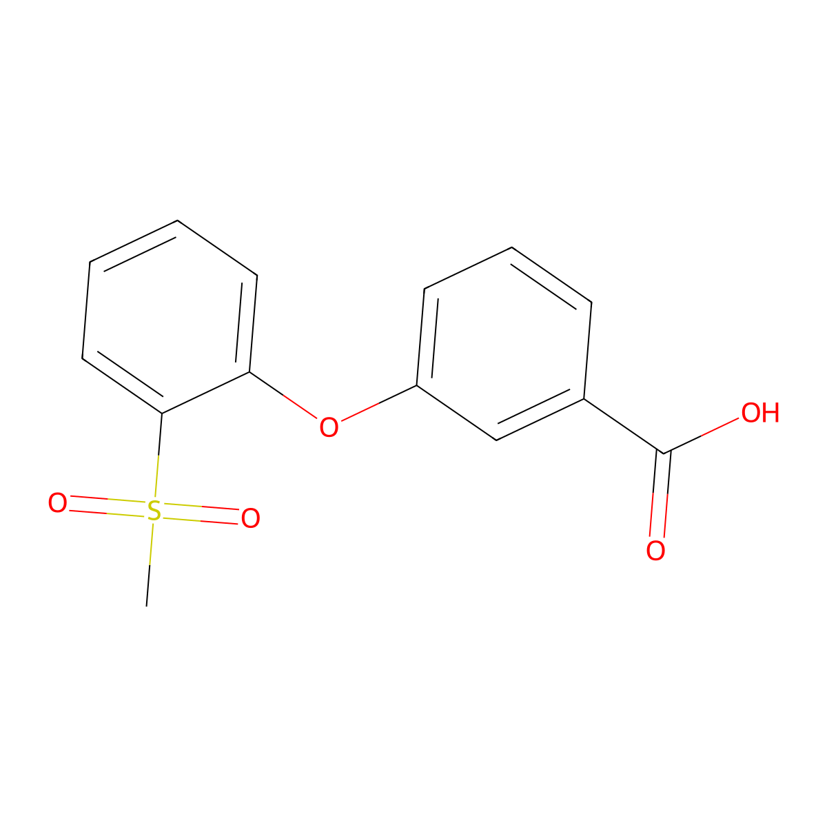 3-[(2-Methylsulfonyl)phenoxy]benzoic acid molecular structure, CAS 1000018-54-1