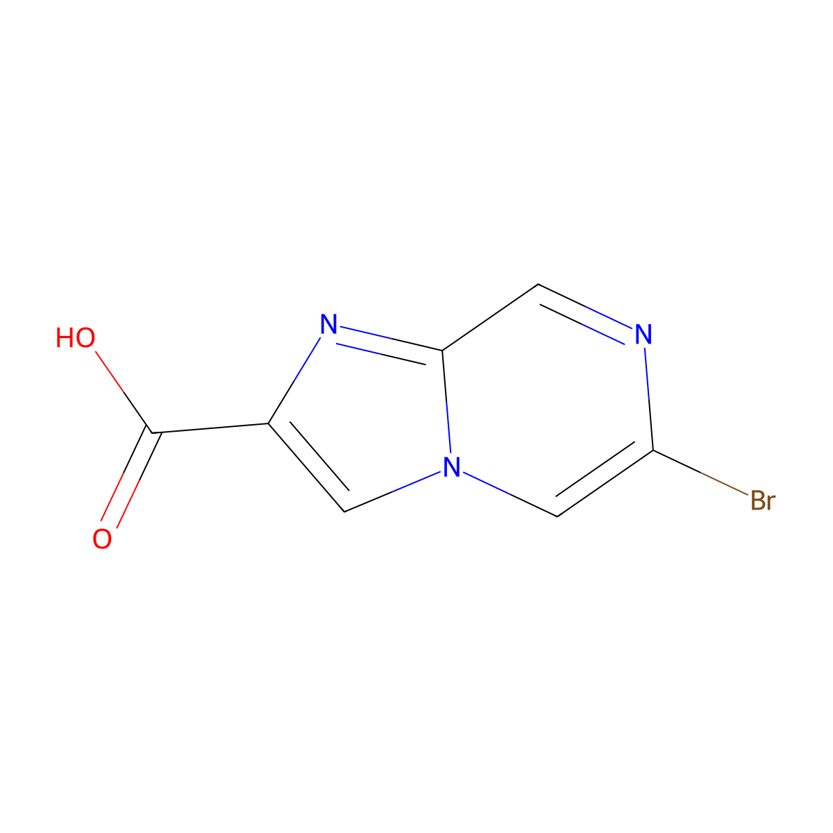 6-Bromoimidazo(1,2-a)pyrazine-2-carboxylic acid molecular structure, CAS 1000018-56-3