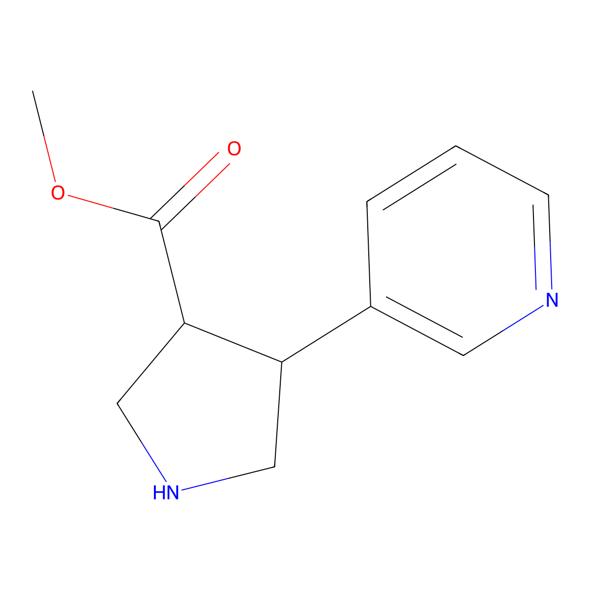 Methyl 4-(pyridin-3-YL)pyrrolidine-3-carboxylate molecular structure, CAS 1000018-57-4