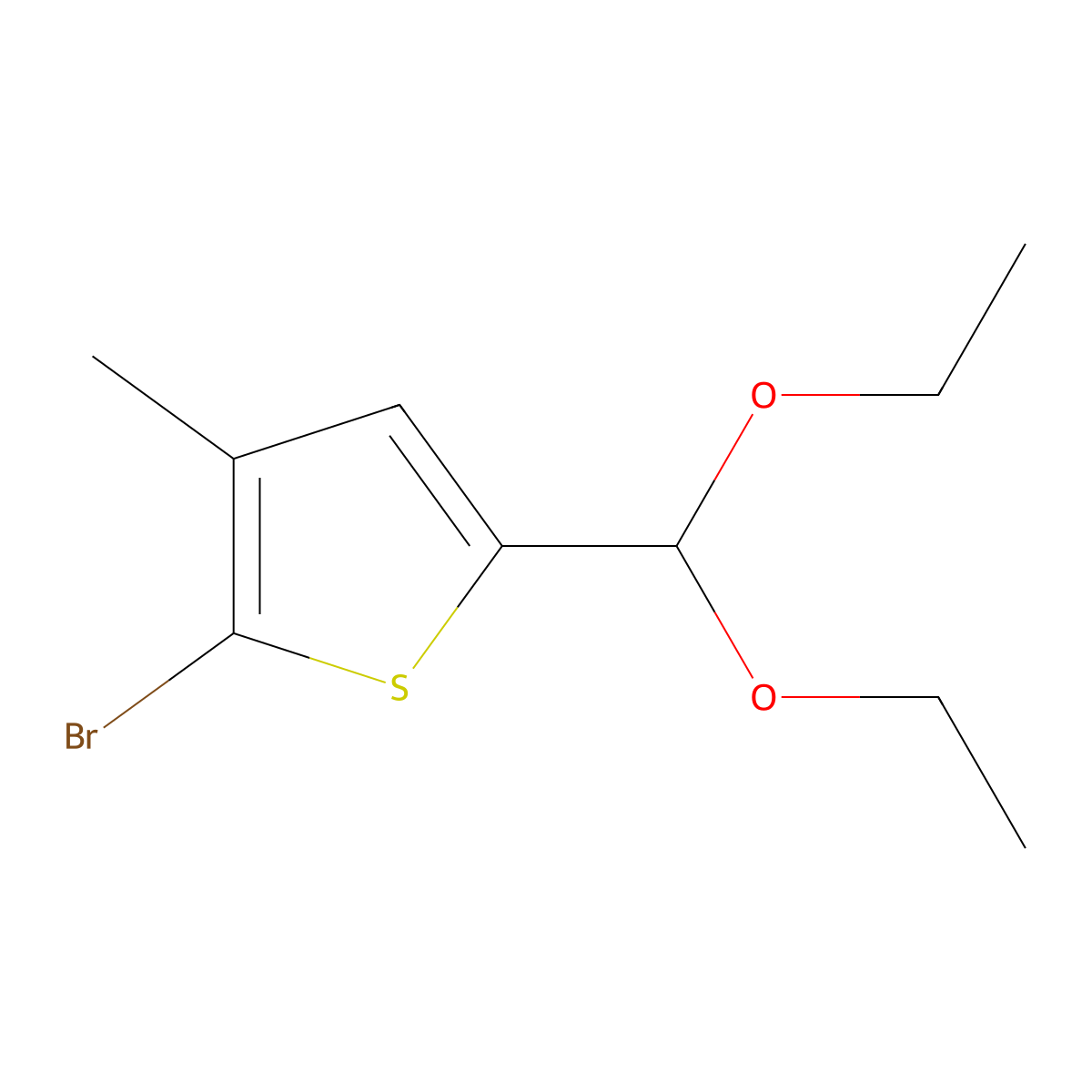 2-Bromo-5-(diethoxymethyl)-3-methylthiophene molecular structure, CAS 1000018-59-6