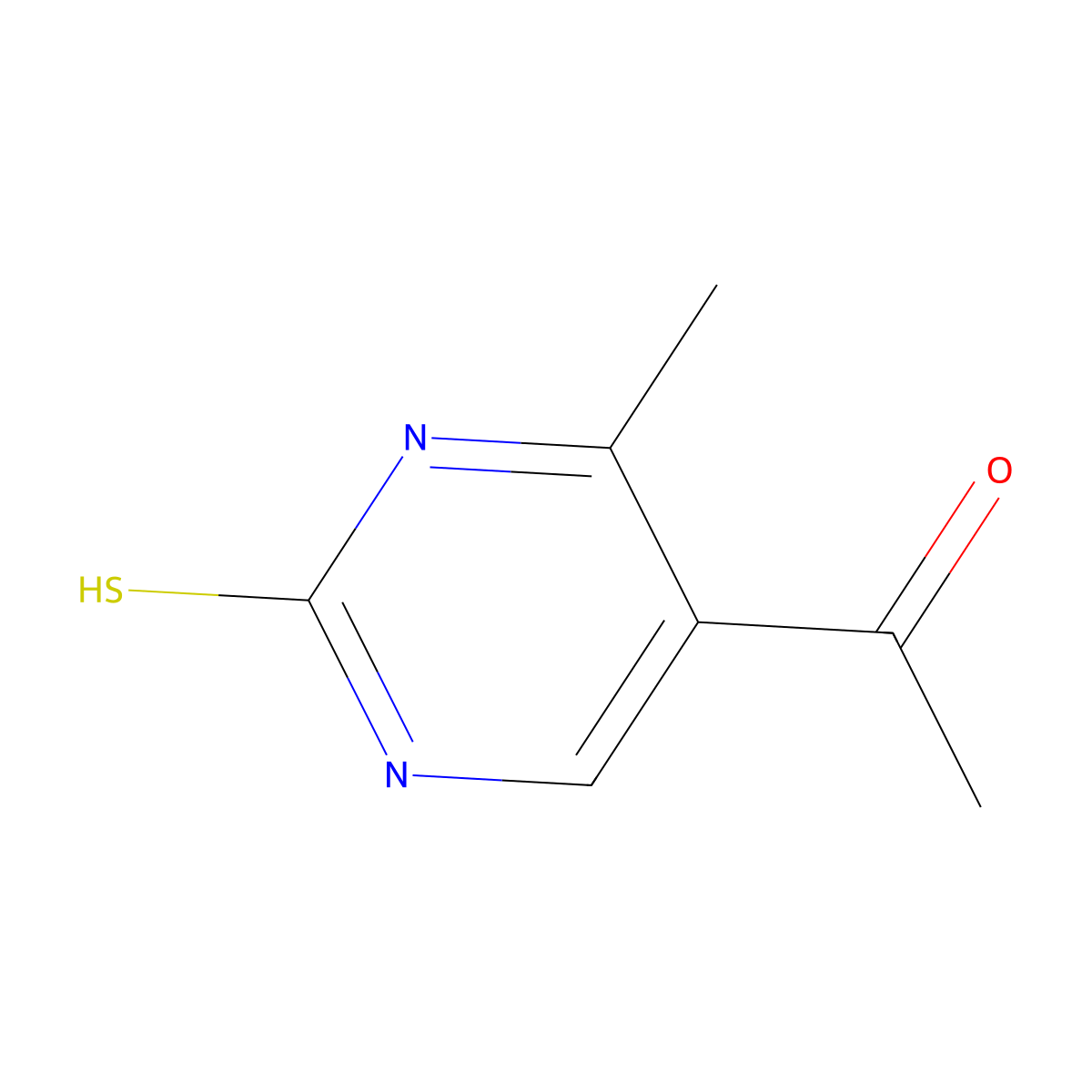 1-(2-Mercapto-4-methylpyrimidin-5-yl)ethan-1-one molecular structure, CAS 1000018-62-1