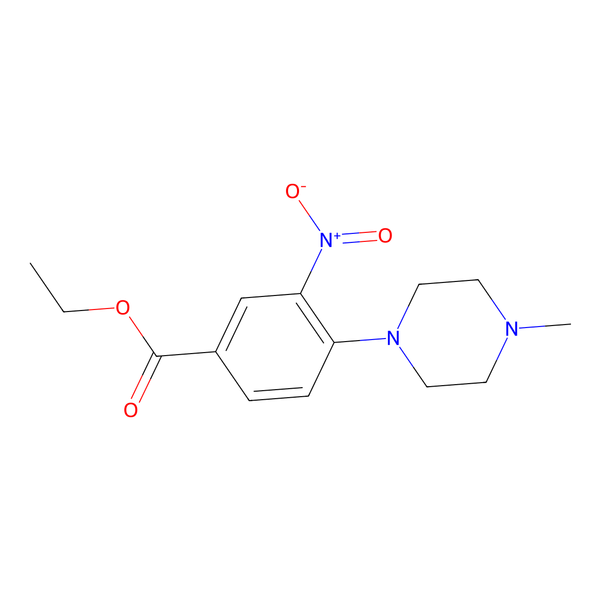 Ethyl 4-(4-methylpiperazin-1-yl)-3-nitrobenzoate molecular structure, CAS 1000018-71-2