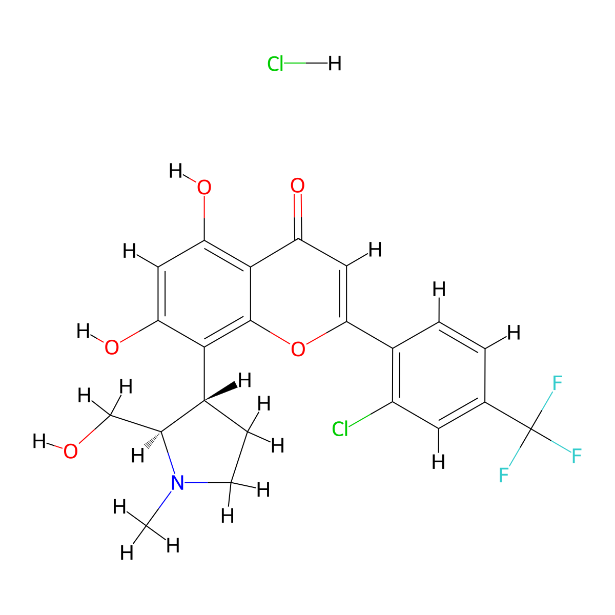 Voruciclib hydrochloride molecular structure, CAS 1000023-05-1