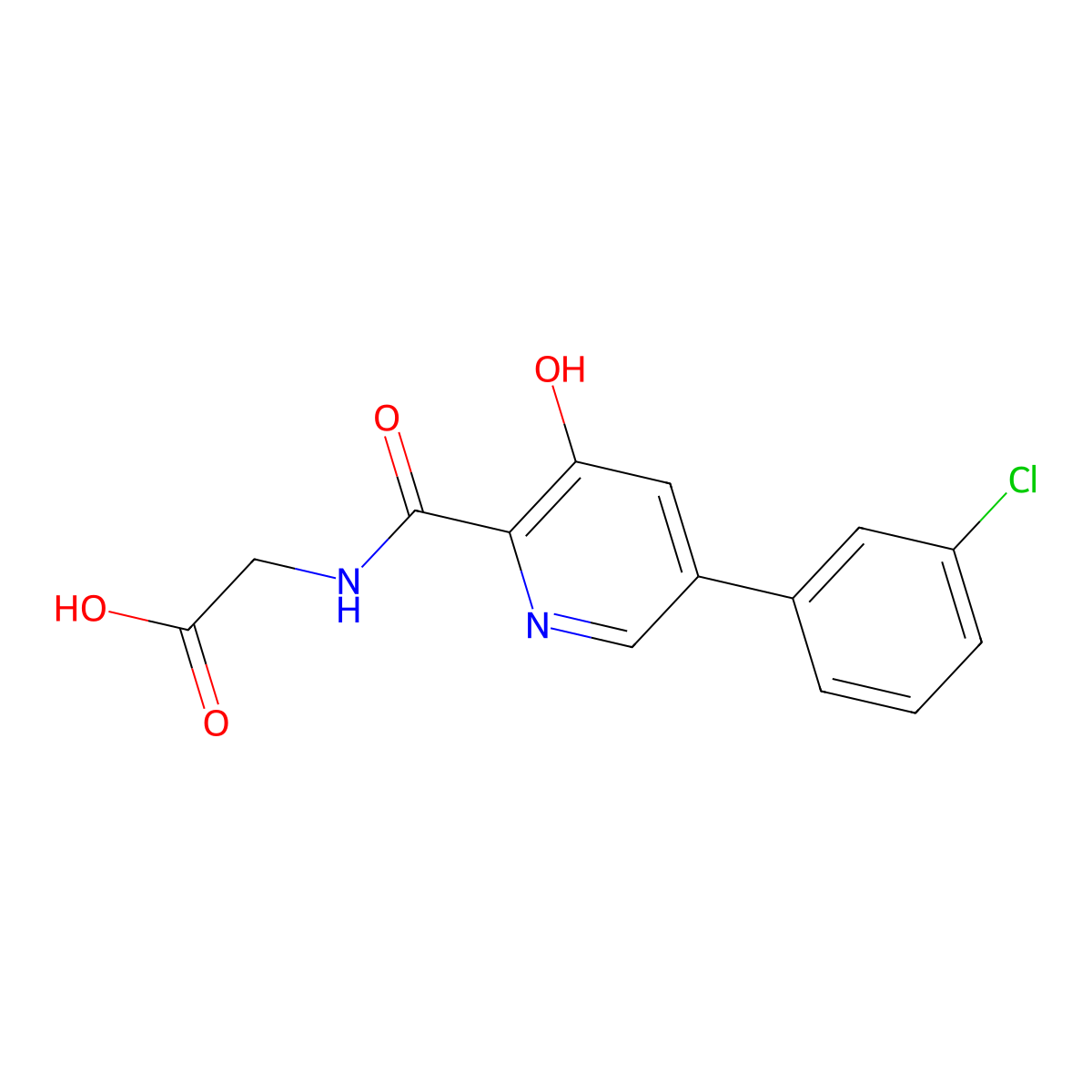 Vadadustat molecular structure, CAS 1000025-07-9