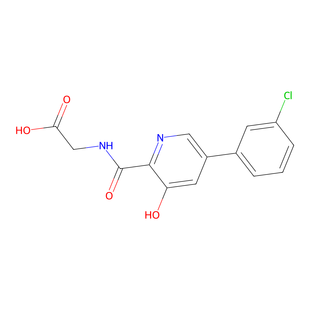 Vadadustat molecular structure, CAS 1000025-07-9